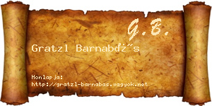 Gratzl Barnabás névjegykártya
